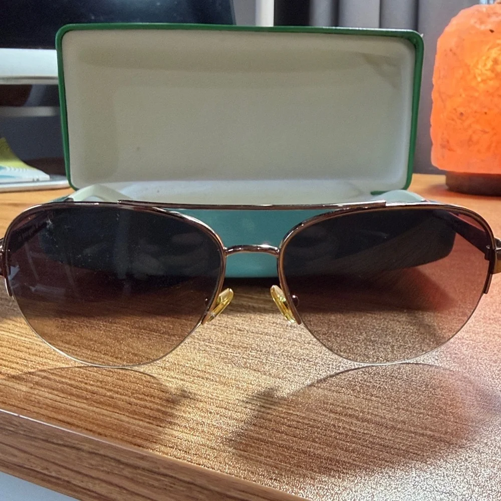 Kate Spade Aviator Sunglasses with case and lense cloth - Picture 1 of 14